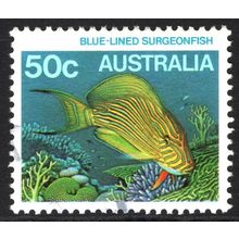 AUSTRALIA 1984: MARINE LIFE DEFINITIVES - 50c BLUE-LINED SURGEONFISH USED (G1)