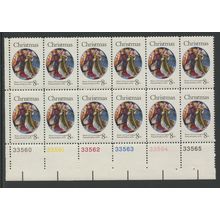 US 1471, 1972 8c Christmas (Angels), LL PBof12, VF, MNH (US437)