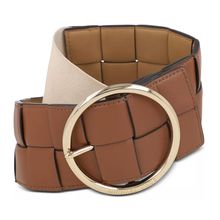 MICHAEL Michael Kors Women's Reverseable Woven Leather Stretch Belt S/M