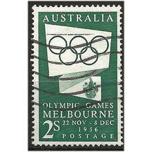Australia 1954 SG280a 2/- Deep Bluish-Green Olympic Games Good+ Used . ..