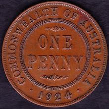 1924 Australia 1 Penny Coin