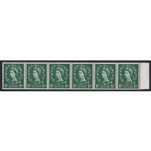 Strip Of 6 x 1½p Multiple Crowns Wilding With 2 Phosphor Bands SG 612 UM