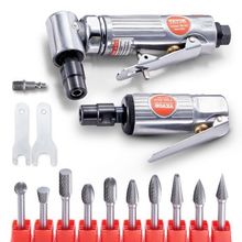 Air Die Grinder Kit, Right Angle Grinder w/ Die Grinder Combo & 10PCS Single...