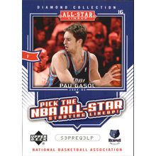 2004 Upper Deck Basketball Diamond Collection Pick All-Star Lineup Pau Gasol