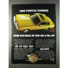 1980 Pontiac Sunbird Coupe Ad - 440 Miles of Fun