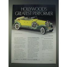 1989 Franklin Mint Ad - Gary Gooper Dusenberg J Replica