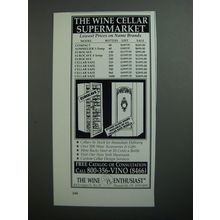 1989 The Wine Enthusiast Ad - The Wine Cellar Supermarket