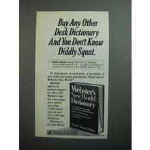 1989 Webster's New World Dictionary Ad - Buy any other desk dictionary