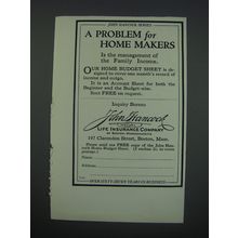 1930 John Hancock Mutual Life Insurance Company Ad - A Problem for Home Makers
