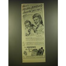 1945 Mennen Baby Oil and Baby Powder Ad - Here's Helen Jepson's favorite pin-up