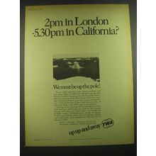 1968 TWA Airline Ad - 2pm in London - 5.30pm in California?