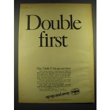 1968 TWA Airlines Ad - Double first our 2 daily Chicago services