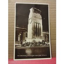 AT NIGHT, CENOTAPH, LONDON used vintage postcard RP 1937 pm =