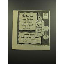 1952 Booth's House of Lords Gin Ad - For those who choose the finest