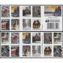 Winter Scenes Booklet Pane of 20 First Class Stamps Scott 5541a - Stuart Katz