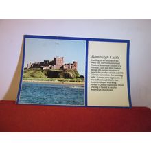 BAMBURGH CASTLE, NORTHUMBERLAND used postcard by Text View 1982 pm =