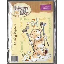 Crafter's Companion. Popcorn The Bear Golfing Popcorn Stamp Set. Stamping Crafts