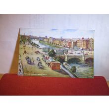 O'CONNELL BRIDGE & RIVER LIFFEY, DUBLIN, IRELAND used postcard 1949 pm =