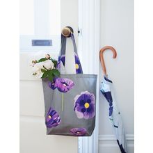 Tote Bag[ Purple Poppies on Grey ]