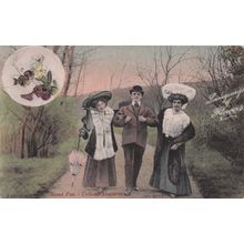 Language Of Flowers Sweet Pea Delicate Pleasures Rare Old Postcard