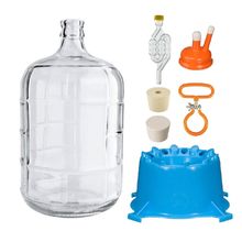 North Mountain Supply 3 Gallon Premium Italian Glass Carboy Fermenting Jug - wit