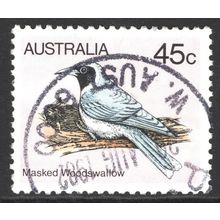 AUSTRALIA 1980: BIRDS DEFINITIVES - 45c MASKED WOODSWALLOW USED (G6)
