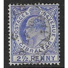 GIBRALTAR 1906-12 EDVII COLOUR CHANGE 2½d USED SG69