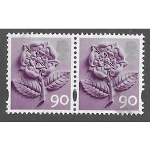 ENGLAND PAIR OF '90P' TUDOR ROSE ' (EN20) FINE USED (EBID76-245)