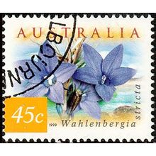 Australia 1999 Flowers 45c Used P&S Stamp Wahlenbergia 14.25 Perf.