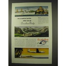 1949 Canadian Pacific Cruise Ad - A World Of Service