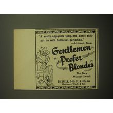 1950 Gentlemen Prefer Blondes Musical Ad - A vastly enjoyable song-and-dance