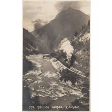 The Kicking Horse Canyon Rockies Canada WW2 Character Old Postcard