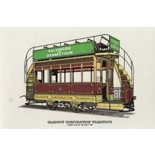 Glasgow Horse Car Bus Tram Kelvinside & Dennistoun Postcard