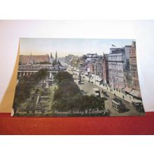 PRINCES STREET looking west, EDINBURGH. unused antique postcard dated 1917 =