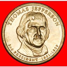 Ⰶ JEFFERSON (1801-1809): USA★ 1 DOLLAR 2007D! ATHEISTIC★UNC★LOW START★NO RESERVE