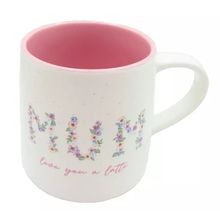 Mum Mug Love You a Latte Ceramic Floral & Pink Inside 9 CM Mothers Day Tableware