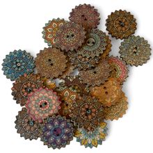 25mm Wooden Buttons Retro Vintage Sewing Craft 2 Hole Card Making Knitting Diy