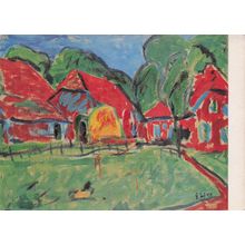 Erich Heckel Red Houses Rote Hauser 1908 German Painting Postcard