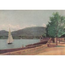 Jean Baptiste Corot The Lake Of Geneva Painting Postcard