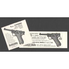 2 x Parker-Hale Birmingham WWII 9mm German Luger : Original Vintage 1960 Adverts