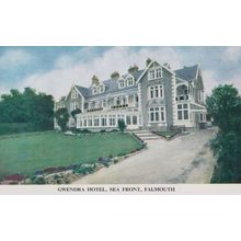 Gwendra Hotel Falmouth Sea Front Entrance 1970s Postcard