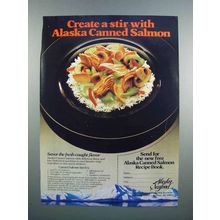 1983 Alaska Seafood Ad - Canned Salmon Stirfry Recipe