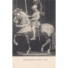 Horse of Charles 5 Carlos Holy Roman Emporer as Knight Armour Old Postcard