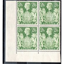 Sg476b 2s6d yellow green block of 4 Fresh Mint never hinged (G225)