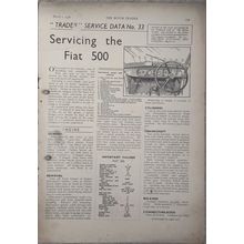 FIAT 500 1938 Motor Trader Service Data Brochure No. 33