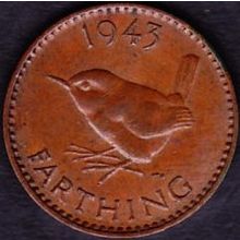 1943 Great Britain 1 Farthing Coin