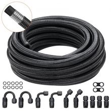 8AN Fuel Line Kit, 20 FT Fuel Hose Kit, 0.43" Nylon Stainless Steel Braided ...