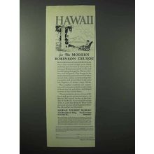1923 Hawaii Tourism Ad - For the Modern Robinson Crusoe