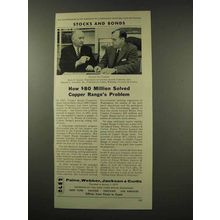 1956 Paine, Webber, Jackson and Curtis Ad, Stocks Bonds
