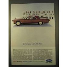 1963 Lincoln Continental Ad - Sixteen Intolerant Men